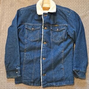 Vtg wrangler sherpa denim jacket